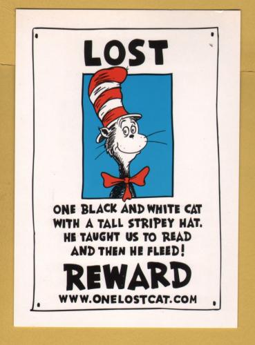 `Find The Cat in the Hat - Dr Seuss - HarperCollins Publishers` - Postally Unused - Boomerang Media Postcard.